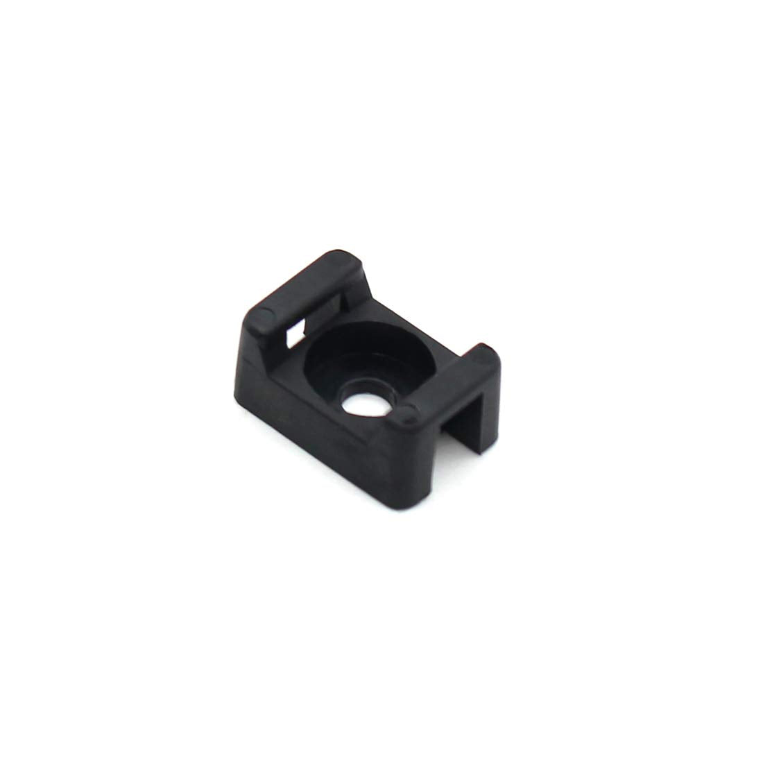 (100 Of Pack) Black 4.5mm Cable Tie Mount Base Saddle Type Mount Screw Wire Bundle Base Holder Width Cable Large Size 0.6 inch