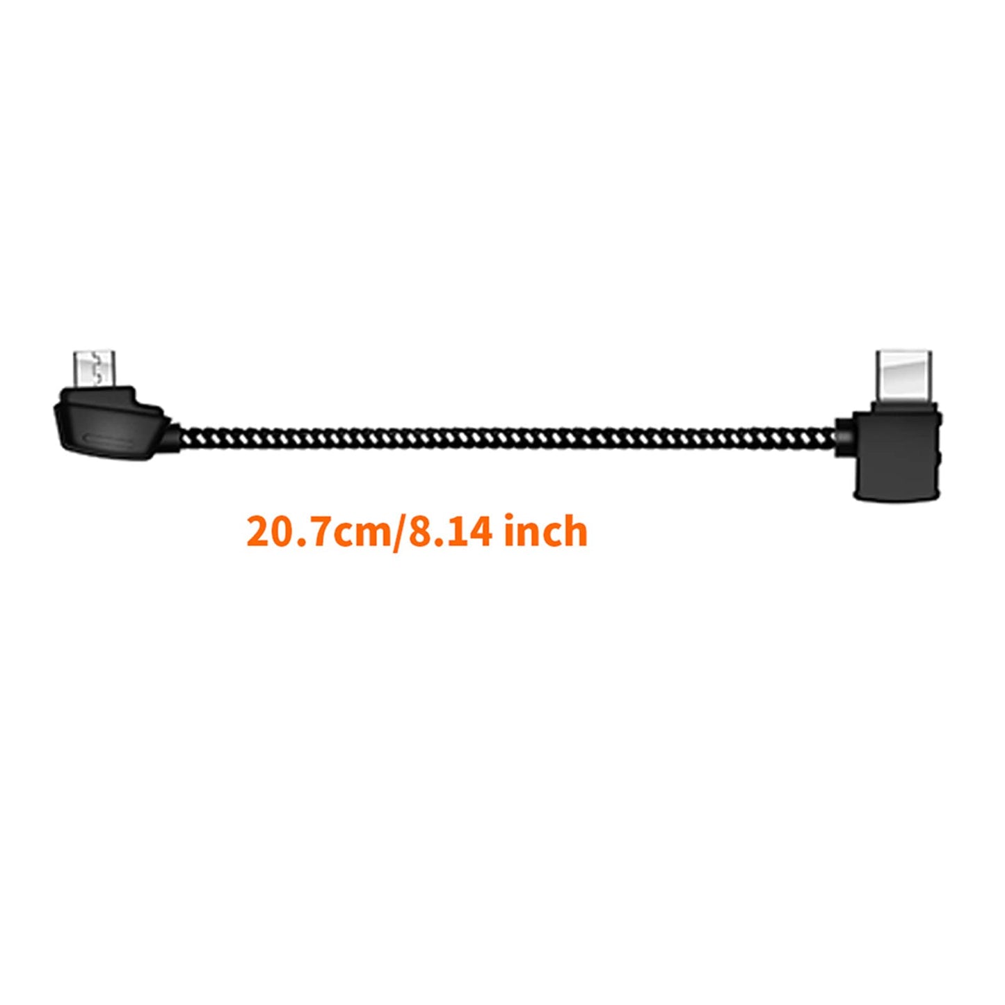 Hanatora Micro-AB to USB C 8.14 Inch Remote Controller Cable for DJI Mavic Mini, Mini SE & Mavic 2 Pro/Zoom, Air, Pro Platinum; OTG Nylon Braided Type