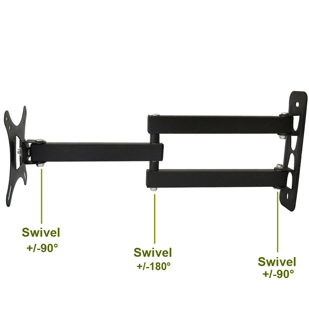 Tilt Swivel TV Wall Mount Articulating Extension Arm Bracket Fit for 13 to 27 inch LED LCD Flat Panel Screen TV and Computer Monitor