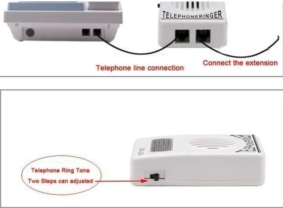 2Pcs White Telephone Ringer Amplifier Bell Extra-Loud Telephone/Phone Ringer Use Safety Small in Size and Light in Weight,Landline Phones,Telephones