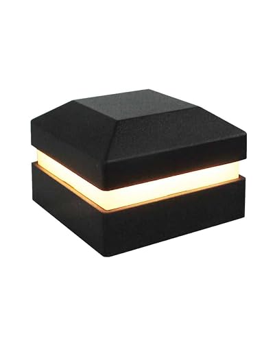 Tru-Scapes® 2.5” Aluminum LED Low Voltage Deck & Fence Post Cap Light (Black) (NOT Solar) Fits RDI & Westbury Posts