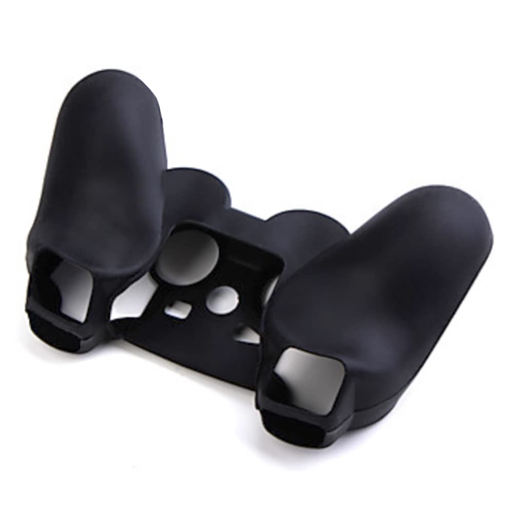 OSTENT Protective Silicone Gel Soft Skin Case Cover Pouch for Sony PlayStation PS2 PS3 Controller Color Black