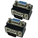 Dafensoy RS232 DB9 Pin Male to Female 90 Degree Changer Coupler Adapte Connecter, 90 Degree DB9 9 Pin RS 232 Serial Gender Changer Extension…