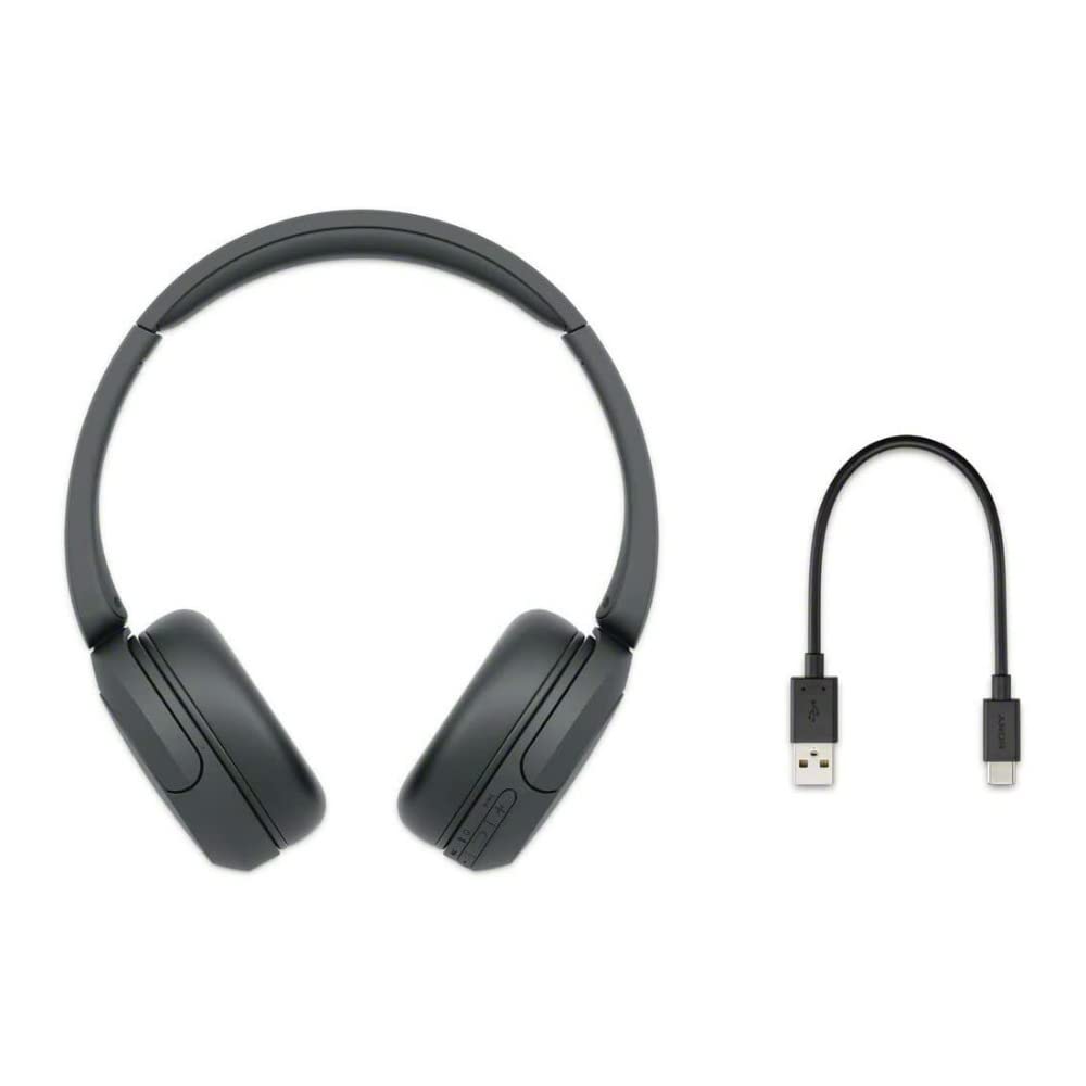 Sony WH-CH520 Compact Easy Carrying Wireless Bluetooth On-Ear Headphones with Microphone (Black) Bundle with Protective Hard Case for Headphones (2…