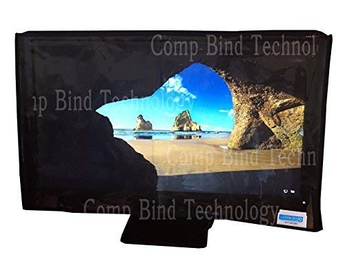 Comp Bind Technology Marine Black Cover with Front Transparent for LCD 24'' Monitor, Anti Static and Waterproof Dimensions 23.25''W x 2.25''D x 15''H