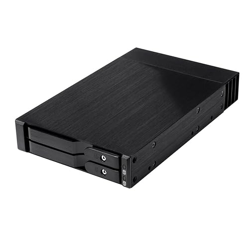 Kingwin Trayless Aluminum Mobile Rack with Keylock for 2 x 2.5 SATA/SAS HDD/SSD - 6Gbps/12Gbps Data Transfer, Tool-Free Installation, Secure Keylock