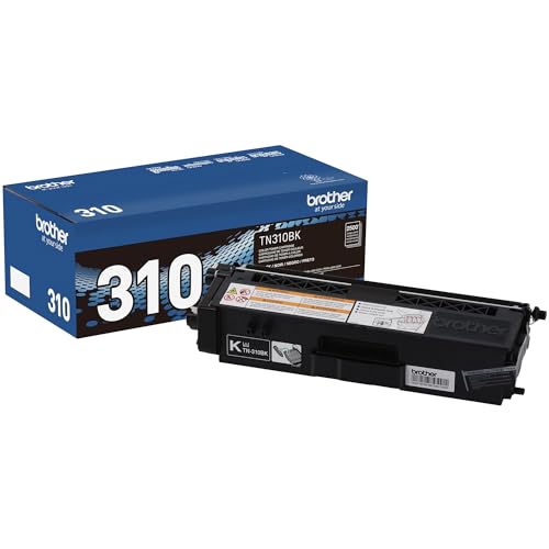 Brother Genuine Standard Yield Toner Cartridge, TN310BK, Replacement Black Toner, Page Yield Up to 2,500 Pages, TN310