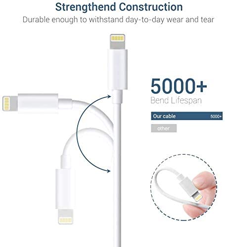 Marchpower Lightning Cable MFi Certified, 3Pack 6FT iPhone Charging Cable, USB A to Lightning Charger Cable for iPhone 14 Plus 13 Pro Max 12 11 Pro…