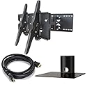 2xhome - New TV Wall Mount Bracket (Dual Arm),HDMI Cable & (1) Single Shelf Package - Secure Cantilever LED LCD Plasma Smart 3D WiFi Flat Panel Screen