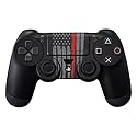 MightySkins Skin Compatible with Sony PS4 Controller - Thin Red Line | Protective, Durable, and Unique Vinyl Decal wrap Cover | Easy to Apply, Remove