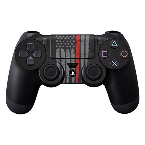 MightySkins Skin Compatible with Sony PS4 Controller - Thin Red Line | Protective, Durable, and Unique Vinyl Decal wrap Cover | Easy to Apply, Remove
