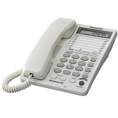 Panasonic 2-Line Integrated Corded Telephone System with 16-Digit LCD, Speakerphone, Clock, Hearing Aid Compatibility and 3-Way Conferencing