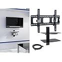 2xhome - New TV Wall Mount Bracket & Two (2) Double Shelf Package