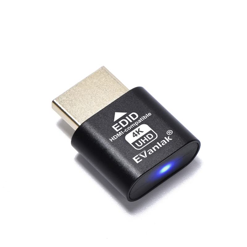 EVanlak HDMI Dummy Plug Headless Ghost Display Emulator Premium Aluminum PC?Fit Headless-3840x2160@60H New 3RD?-3Pack