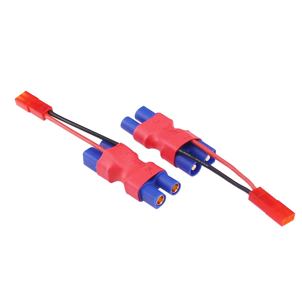 BDHI 3pcs EC3 Male to Female Connector with in-line JST Female 20awg 5cm Cable Parallel Power Adapter for Camera Gimbal(B175-3)