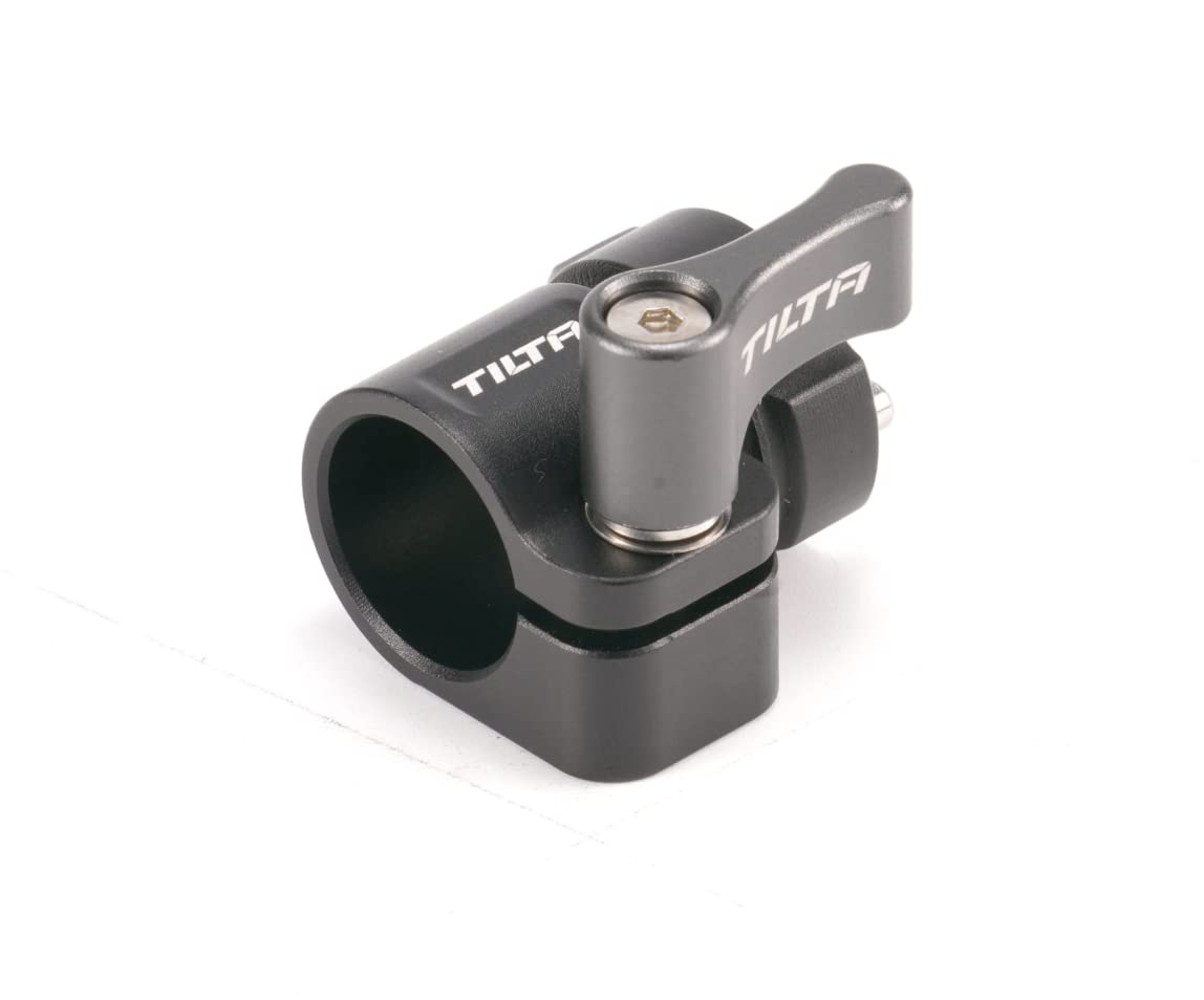 Tilta 15mm Rod Holder to 1/4?-20 Adapter (Front Mounted), Universal Design, Lightweight & Durable, Rod Support, Front Mounting, Location Pins (Black)
