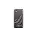 Western Digital 500GB My Passport SSD Portable External Solid State Drive, Gray, Sturdy and Blazing Fast, Password Protection with Hardware Encryption