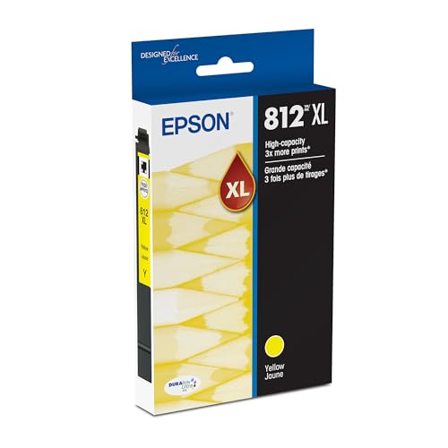 Epson 812 DURABrite Ultra Ink High Capacity Yellow Cartridge (T812XL420-S) Works with Workforce Pro WF-7310 ,7820, 7840, EC-C7000
