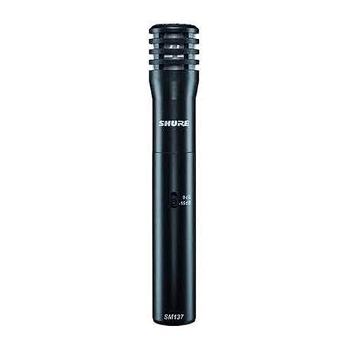 Shure SM137 Cardioid Condenser Microphone, Ultra-thin Diaphragm, Class-A Preamplifier, 15dB Pad, Low Self-Noise, XLR Connectivity, 20-Inch Microphone