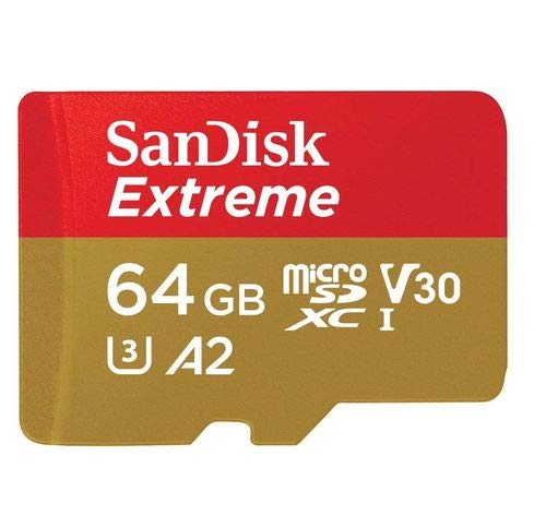 SanDisk Extreme 64GB V30 A2 microSDXC Memory Card for DJI Drones Works with Mini 3 Pro, Mini 3, DJI RC (SDSQXA2-064G-GN6MN) Class 10 Bundle with (1)