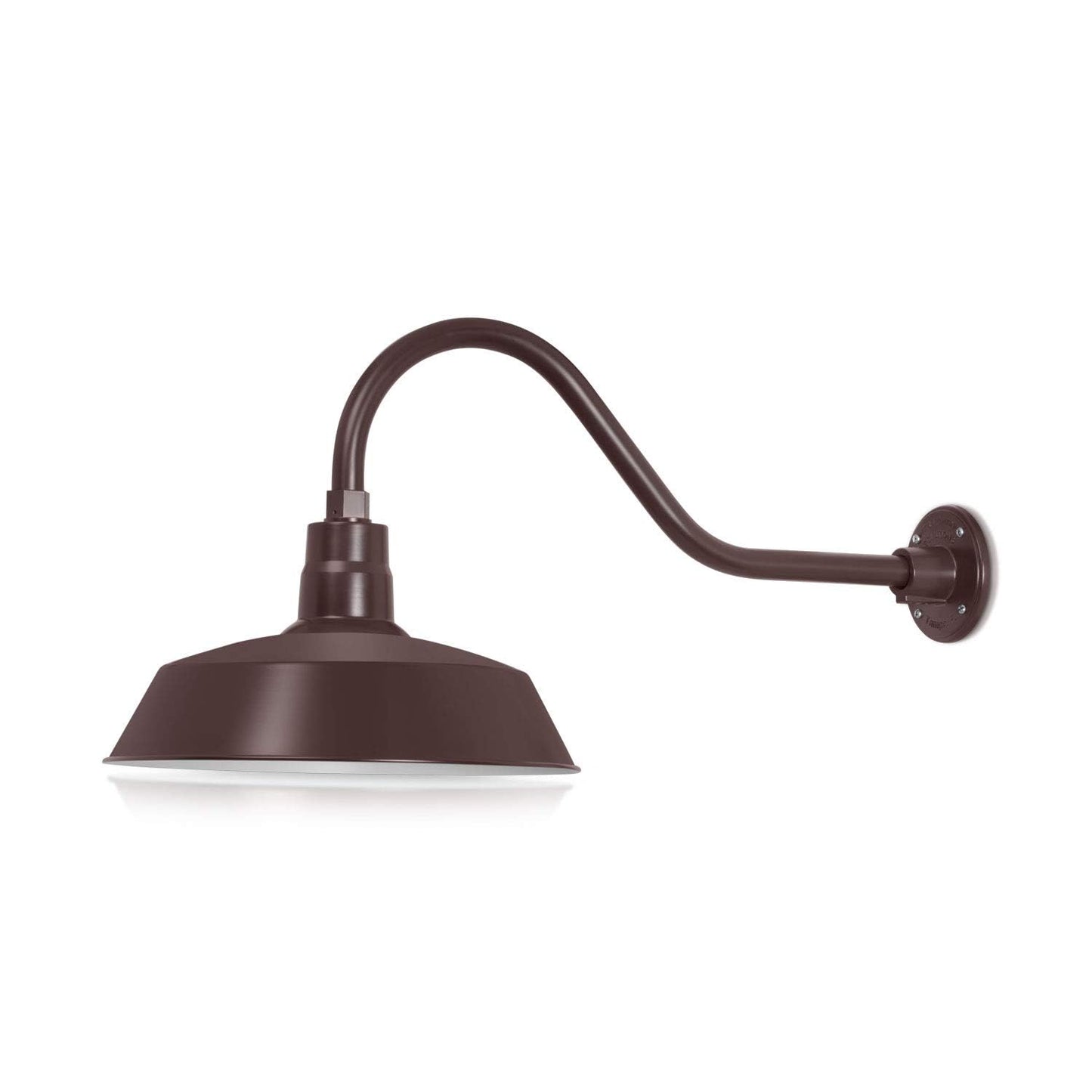 14in. Architectural Bronze Outdoor Gooseneck Barn Light Fixture with 22in. Long Extension Arm - Wall Sconce Farmhouse, Vintage, Antique Style - UL