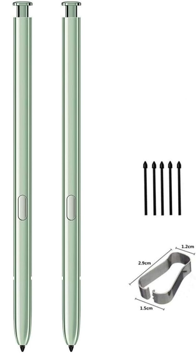 2PCS Galaxy Note 20 Stylus Pen Replacement (Without-Bluetooth) for Samsung Galaxy Note 20 Ultra S Pen + Replacement Tips (Green)