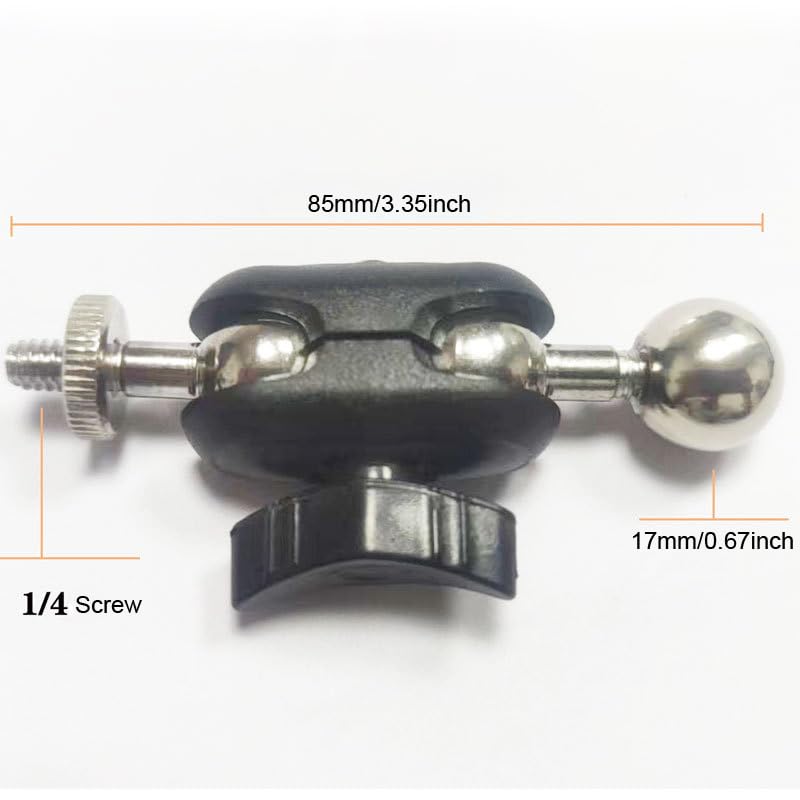 ThtRht 2 Pack Super Clamp Mount Arm Replacement Support Dual Head 17mm Ball Joint + 1/4'' Screw Heavy Duty Connector for Gopro Camera Trail Cam Tripod