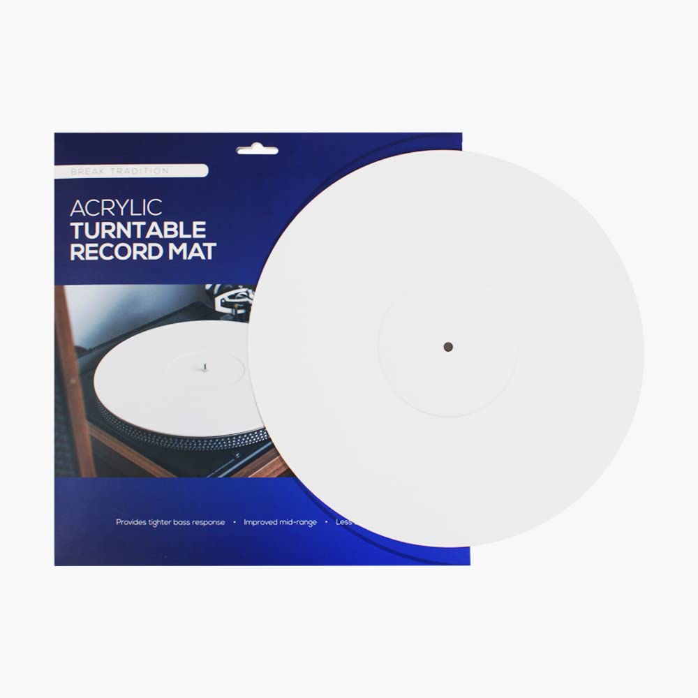 Break Tradition Acrylic Turntable Mat - Vinyl Record Accessories for LP Record Player - Premium Turntable Slipmat to Reduce Noise Due to Static