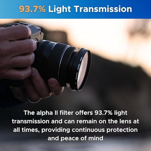 Hoya Alpha II MC Camera Lens Protector, 82mm Filter - Ideal for Beginners, Improved Glass, 93.7% Light Transmission, Thinner Frame, 6-Layer Hoya