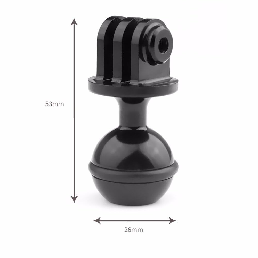 NovelGoal Ball Clip 1 Inch Ball Head Clamp Diving Waterproof Compatible with Go-pro SLR Camera Underwater Photography (with Ball Head)