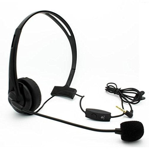Wired Mono Headphone Earphone w Mic Headset 3.5mm Single Earbud Hands-Free Microphone Over-The-Head Compatible with BLU G90 Pro, G90 Phones