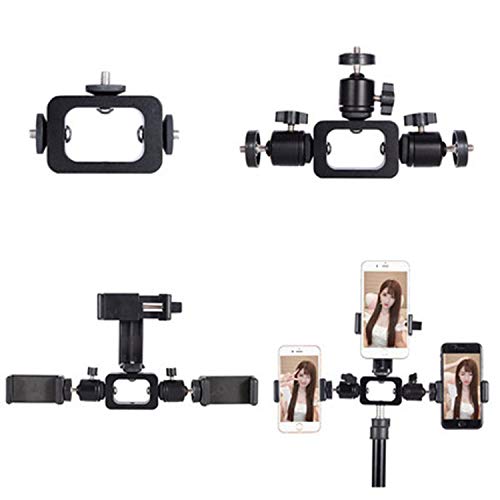 Tripod Mount Adapter Kit for 3 Devices. Works with Smartphones, iPhone, Android, GoPros, DSLR Cameras, Mic, LED, Ring Lights. Perfect for Vlogging