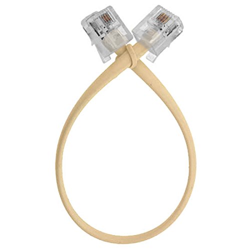 8" Inch Phone Line Cord Modular Extension RJ-11 Telephone Wire Ivory 6P4C Wall Mounted Phone RJ11 Hanger Cord Phone Cable Line Connector