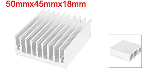 uxcell Small Aluminum Heatsink Silver Tone Cooling Module Thermal Heat Sink Conductivity Cooler Fins for IC Transistor Semiconductor 50mmx45mmx18mm
