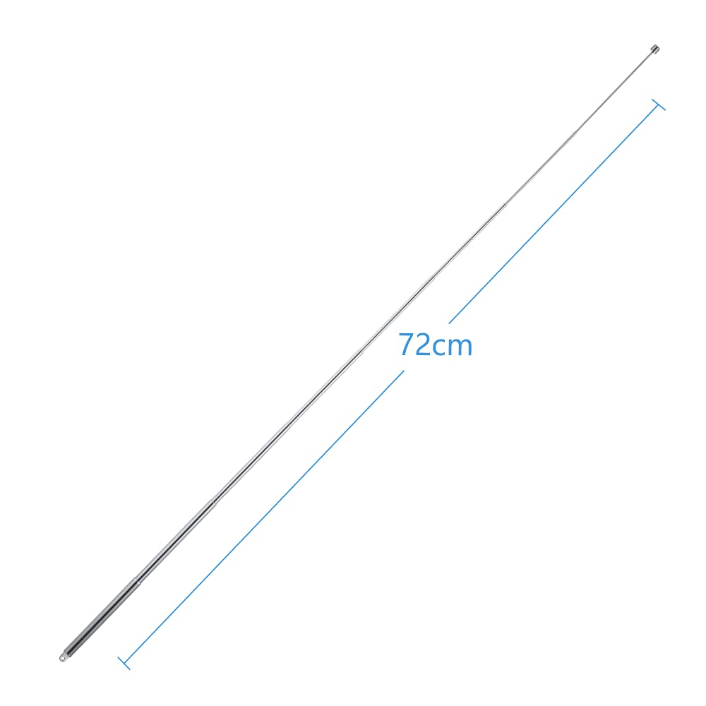 POBADY 2 PCS Radio Antenna,FM Portable Telescopic 8 Section Antenna 72CM/28.3IN for TV Radio DAB FM/AM Stereo Reception