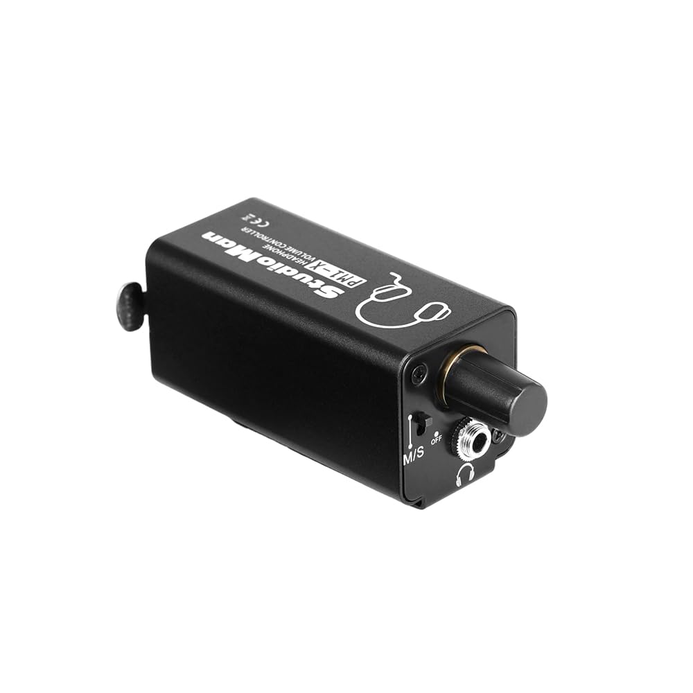 StudioMan PM1-X Headphone Volume Controller - 3.5mm Headphone Jack, XLR Stereo Input, Mono/Stereo Switch, Belt Clip for Stage, Studio, Live