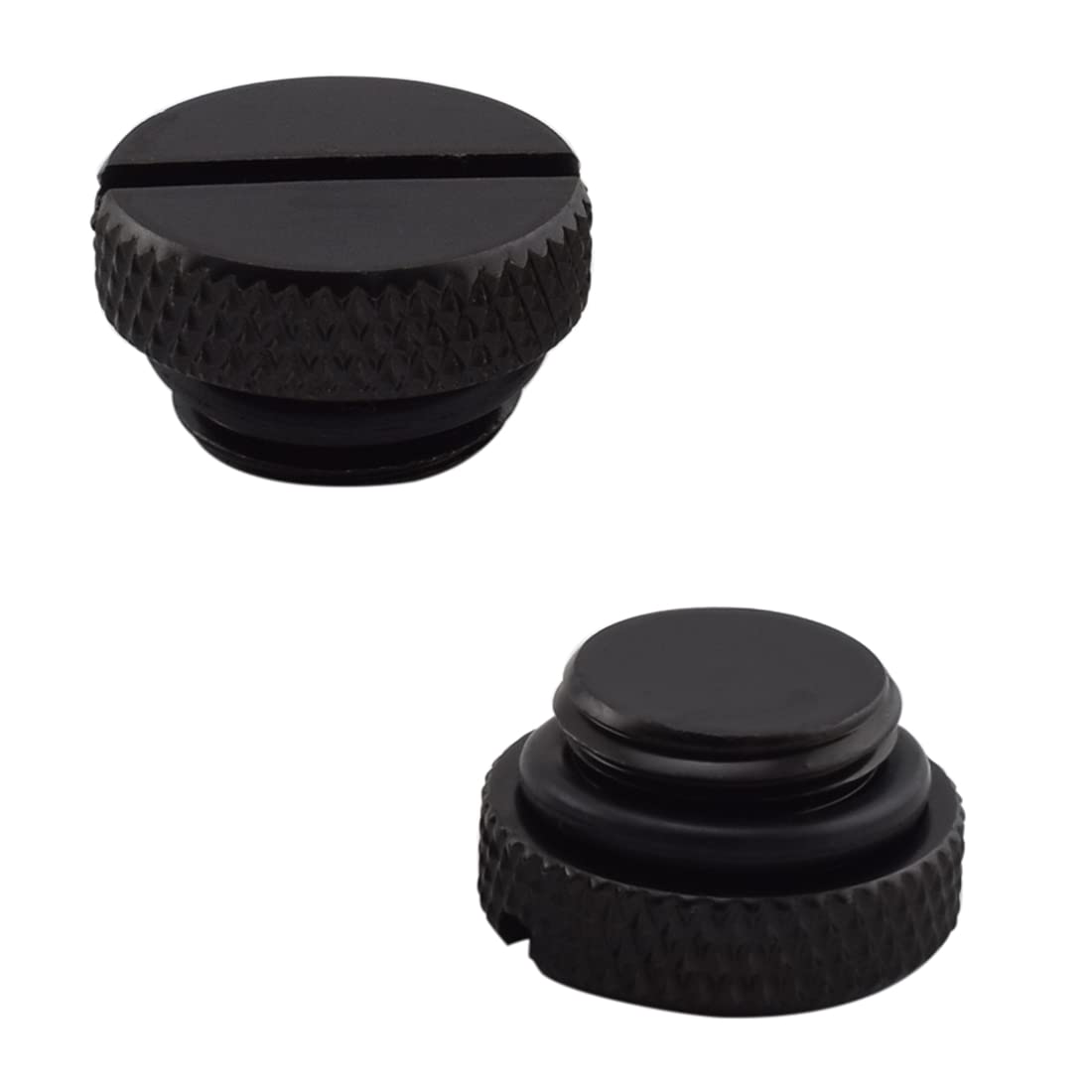 MARRTEUM G1/4" Plug Fittings, Water Stop Plug Fittings for Computer Water Cooling System, Black [2 Pack]
