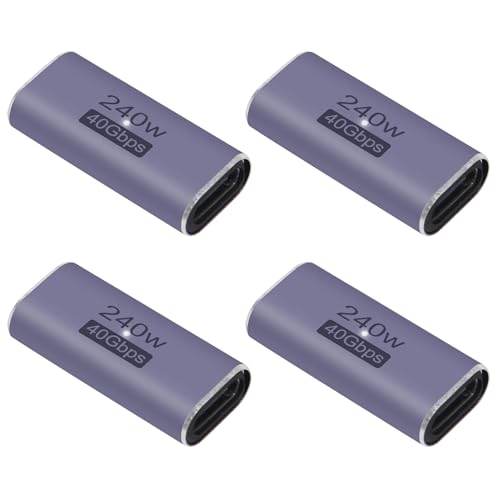 JUZITAO 4PCS 240W USB C Coupler, USB Type C Female to Female Fast Charging Adapter Extender with PD 240W Charging 8K @60Hz Video 40Gbps High Speed…