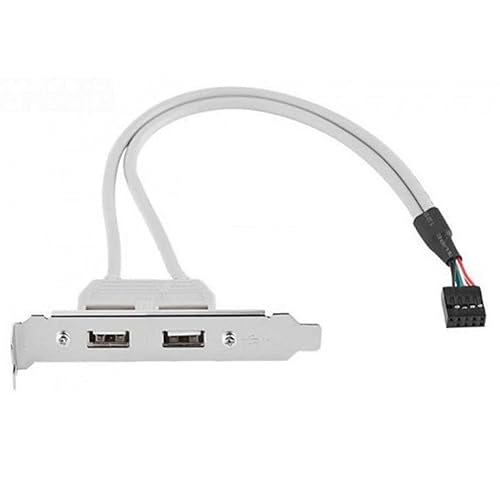 Chenyang 9Pin Motherboard Header 1 to 2 USB 2.0 Port Multiplier Panel Cable 40cm with 80mm PCI Bracket