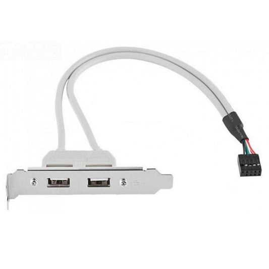 Chenyang 9Pin Motherboard Header 1 to 2 USB 2.0 Port Multiplier Panel Cable 40cm with 80mm PCI Bracket