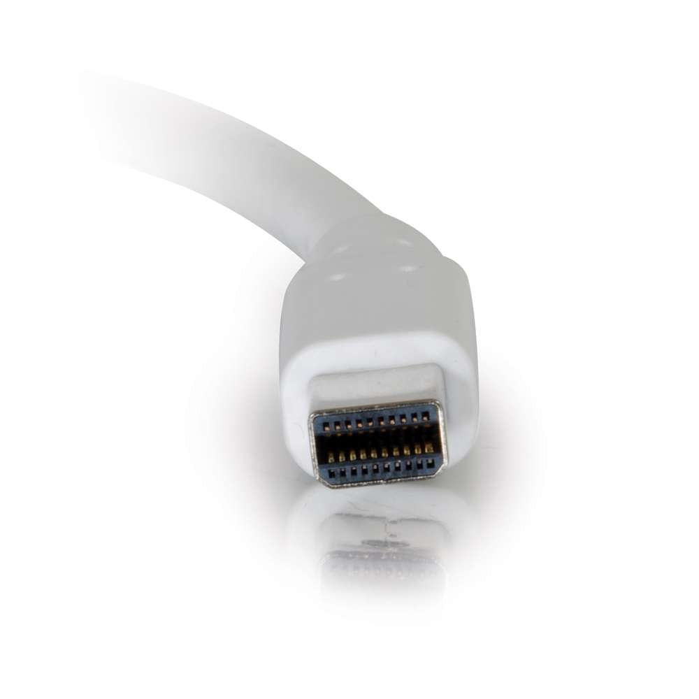 C2G Mini Display Port to Display Port Adapter, Male to Male, White, 6 Feet (1.82 Meters), Cables to Go 54298