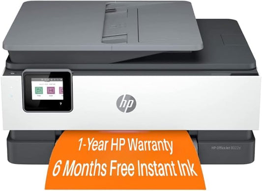 HP OfficeJet 8022e All-in-One Color Inkjet Wireless Printer Scanner Copier with 6-months Instant Ink Included Phone Computer Printers for Home Use