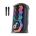 soundcore Rave 3S AI Party Speaker with 2 Wireless Microphones, 200W Sound, AI Vocal Removal, Reverb, Light Show, 12H Playtime, Portable Bluetooth PA