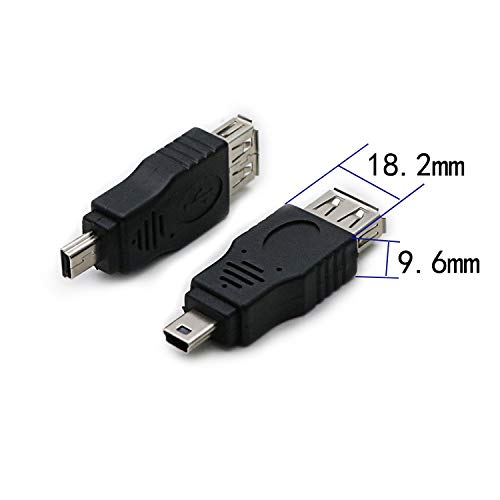 rgzhihuifz 2 Pack USB 2.0 MINI USB Male to Type A Female OTG Adapter Connector Converter Coupler