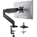 HUANUO Single Monitor Mount, Adjustable Monitor Arm for 13-34 Inch Screen Up to 22lbs, C-Clamp & Grommet Base, Ergonomic Stand for Work and Gaming