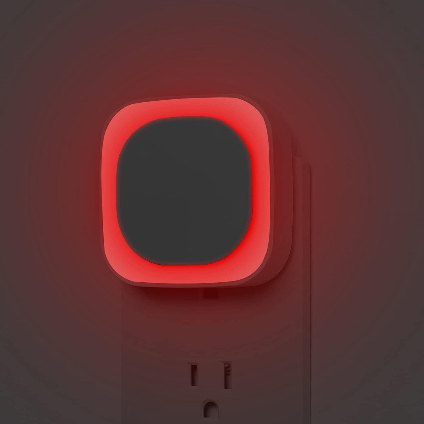 YUNLEX 2 Pack Red Night Light with Dusk to Dawn Sensor, Eye-Care Reflected Glow, 0% Blue Light True Red LED, 3-Level Brightness, Auto On/Off, Plug-in