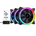 7xinbox 3 Pack Computer Case PC Fans RGB PWM LED Case Fan Adjustable Color Quiet High Airflow CPU Cooling Fans and Radiator Silent Intelligent Control