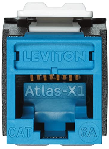 Leviton 6AUJK-RL6 Atlas-X1 CAT 6A UTP Jack, Blue
