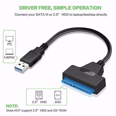 NTQinParts USB 3.0 to 2.5" SATA III Hard Drive Adapter Cable/UASP Converter for Samsung 870 EVO SATA III SSD 2.5” Internal Solid State Drive 250GB