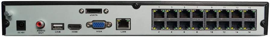 DS-7616NI-Q2/16P with 2TB Hard Drive Storage, H.265 16 Channel PoE 4K 8MP Network Video Recorder NVR, Plug & Play, International Original English